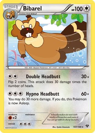 XY Base Set Bibarel #107