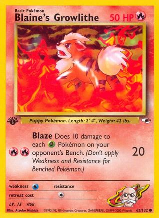 Gym Heroes Blaine's Growlithe (62) #062