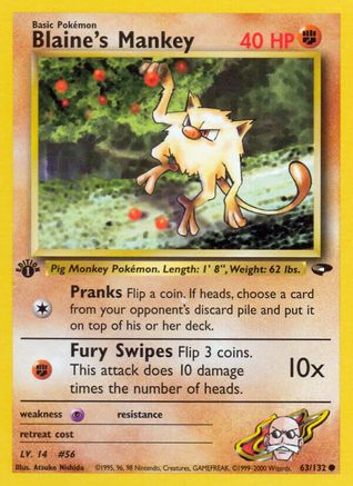 Gym Challenge Blaine's Mankey #063