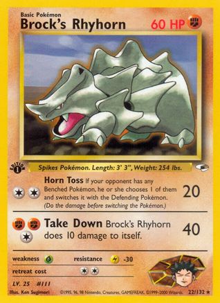 Gym Heroes Brock's Rhyhorn (22) #022