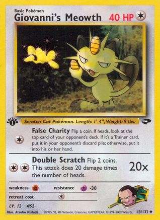 Gym Challenge Giovanni's Meowth (43) #043