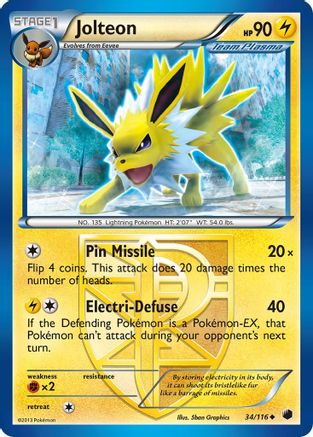 Plasma Freeze Jolteon (Team Plasma) #34