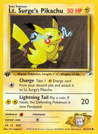 Gym Heroes Lt. Surge's Pikachu #081