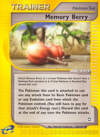 Memory Berry 128 Aquapolis Pokémon card