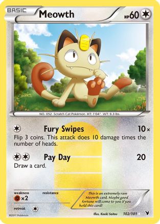 Noble Victories Meowth #102