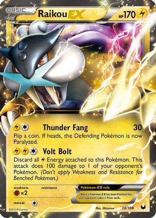 Dark Explorers Raikou EX #38