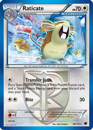 Plasma Freeze Raticate (Team Plasma) #88