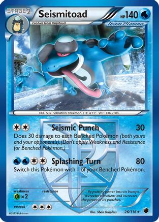 Plasma Freeze Seismitoad (Team Plasma) #26