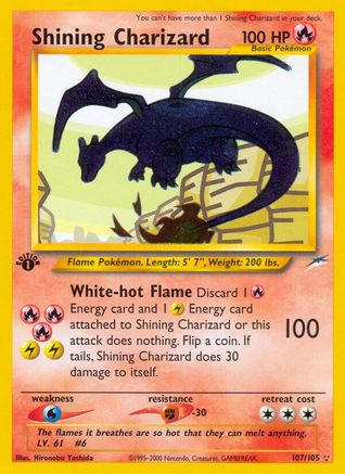 Metal Gold Pokemon Shining Charizard Trading Card France