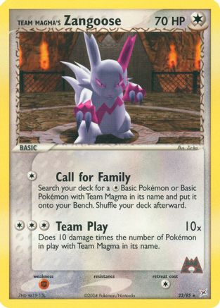 Team Magma vs Team Aqua Team Magma's Zangoose #23