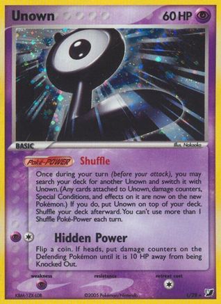 Unown (L) L Unseen Forces Pokémon card