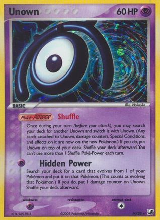 Unown (M) M Unseen Forces Pokémon card
