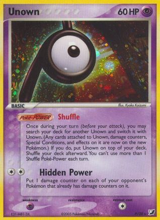Unown (P) P Unseen Forces Pokémon card