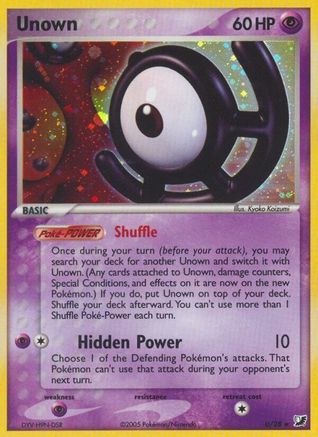 Unown (U) U Unseen Forces Pokémon card