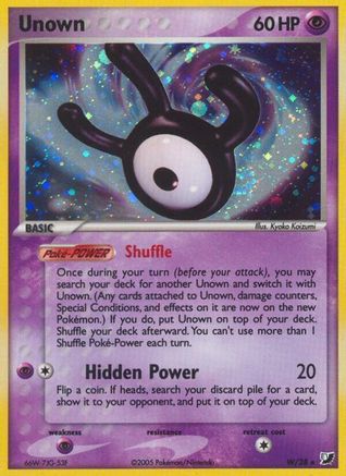 Unown (W) W Unseen Forces Pokémon card