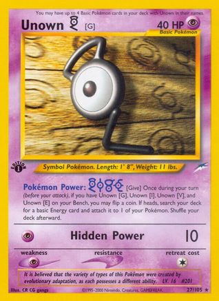 Neo Destiny Unown [G] #027