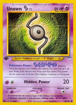Neo Destiny Unown [S] #087