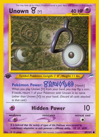 Neo Destiny Unown [V] #089
