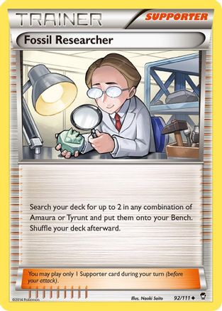 XY - Furious Fists Fossil Researcher #92