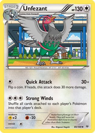 XY - Roaring Skies Unfezant (80) #80