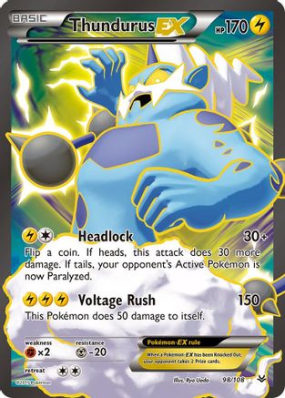 XY - Roaring Skies Thundurus EX (98 Full Art) #98