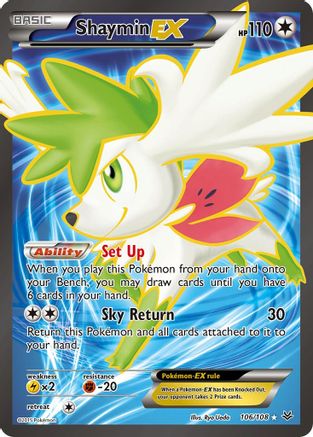 SHAYMIN EX 106/108 Full Art Ultra Rare Pokemon Card XY Roaring Skies Near Mint 