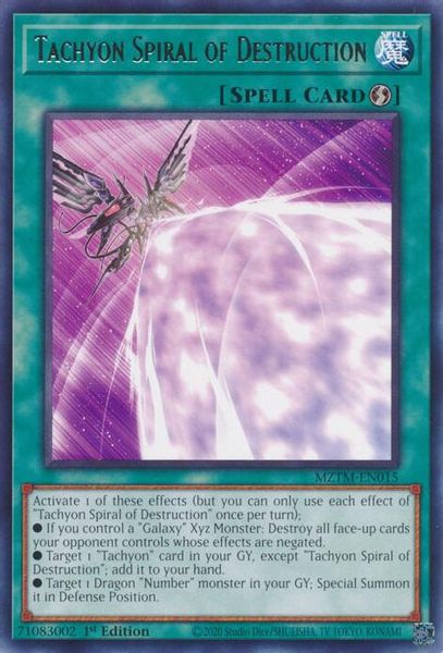 Tachyon Spiral of Destruction