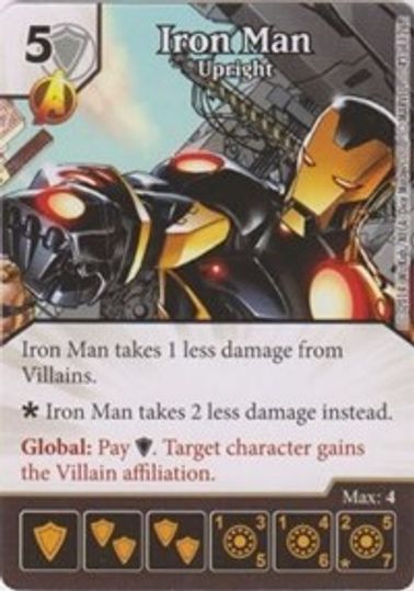 DICE MASTERS UNCANNY X-MEN COMMON #43 IRON MAN UPRIGHT CARD WITH DICE