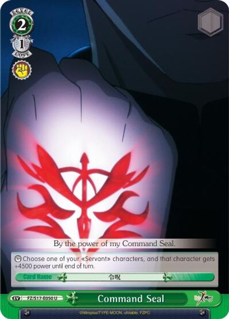 Command Seal - Fate/Zero - Weiss Schwarz
