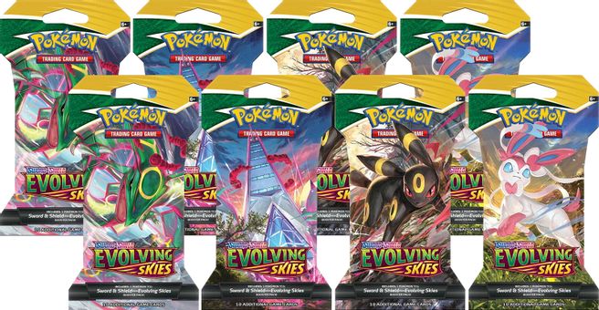 Evolving Skies Sleeved Booster Pack Bundle [Set of 8] - SWSH07 ...