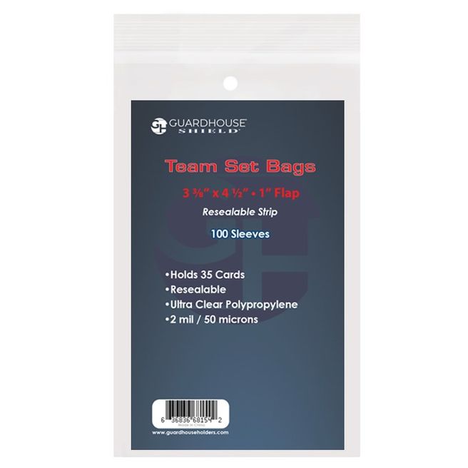 Guardhouse Shield Resealable Sleeve for Team Set Bags (100Pack) Team