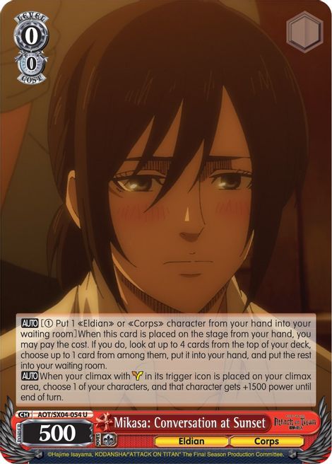 Mikasa: Conversation at Sunset - Attack On Titan: Final Season - Weiss ...