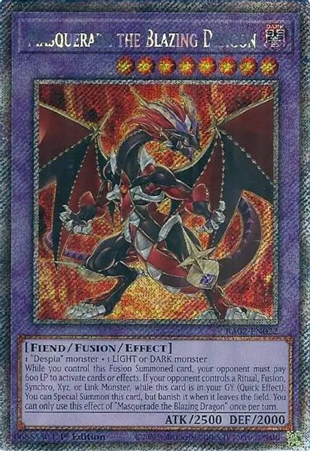 Masquerade The Blazing Dragon Platinum Secret Rare 25th Anniversary Rarity Collection Ii 7179