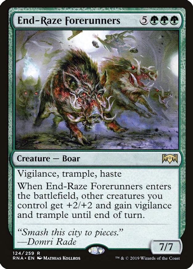 End-Raze Forerunners 1x FOIL RNA MTG Ravnica Allegiance Rare MINT green End-Raze Forerunners 1x FOIL RNA MTG Ravnica Allegiance Rare MINT green