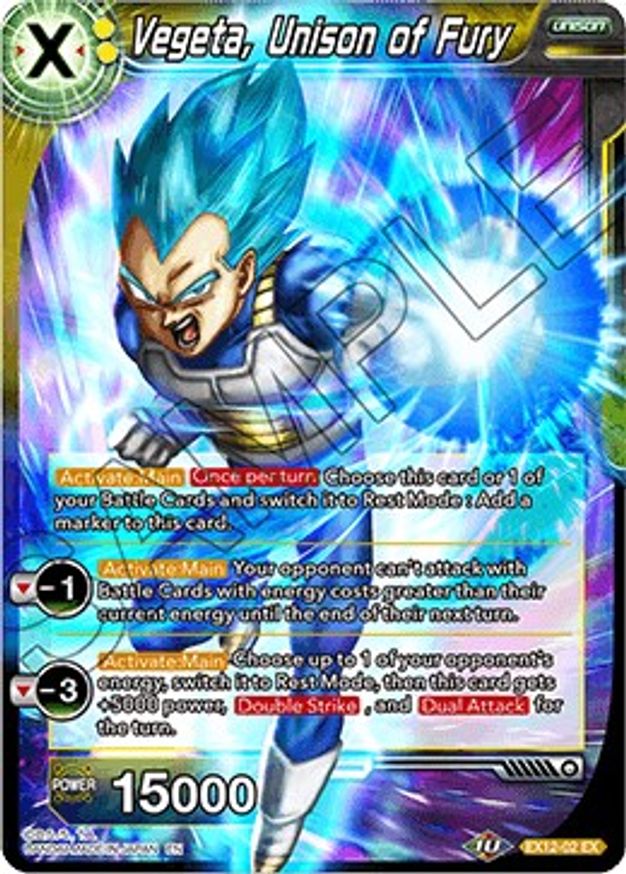 Vegeta Unison Of Fury Expansion Deck Box Set 12 Universe 11 Unison