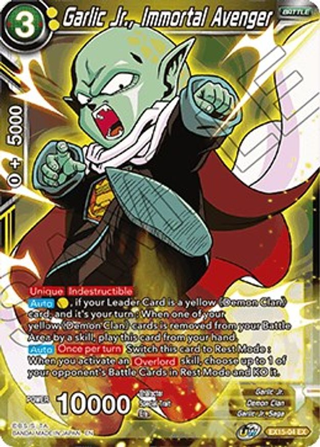 Garlic Jr., Immortal Avenger Expansion Deck Box Set 15 Battle Enhanced Dragon Ball Super