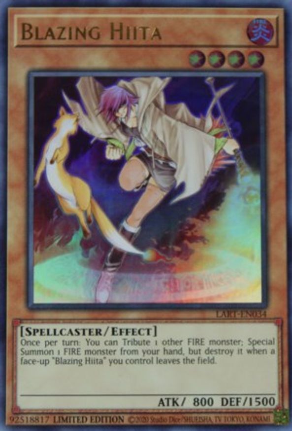 Blazing Hiita The Lost Art Promotion YuGiOh