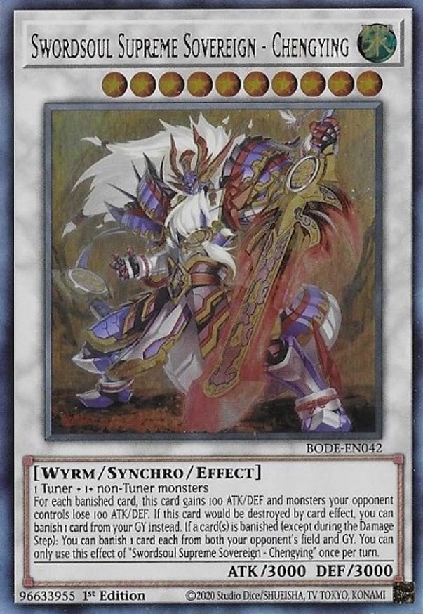 Immortal Supreme: Sovereign Of The Grand Dao Swordsoul Supreme Sovereign - Chengying - Burst of Destiny - YuGiOh