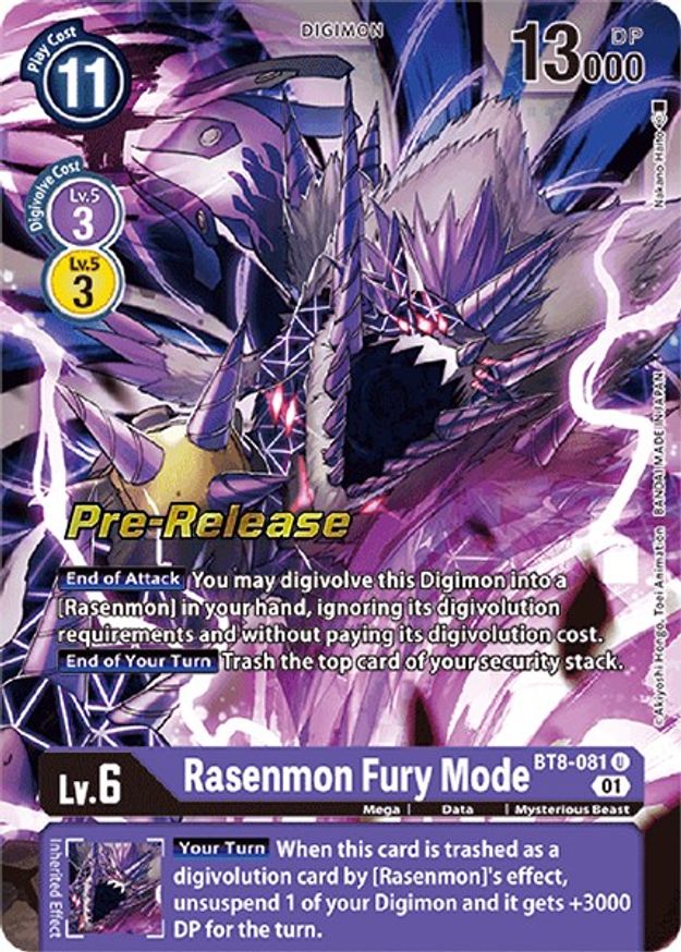 Rasenmon Fury Mode New Awakening PreRelease Cards Digimon Card Game