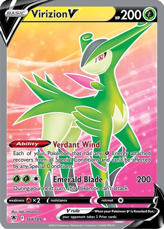 Virizion V Full Art Swsh Astral Radiance Pokemon