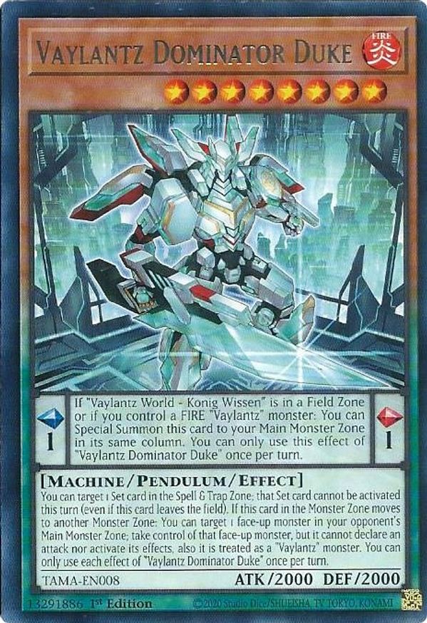 Vaylantz Dominator Duke Tactical Masters YuGiOh