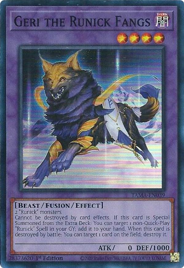 Geri The Runick Fangs Tactical Masters YuGiOh Geri The Runick Fangs Tactical Masters YuGiOh