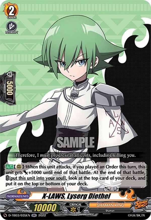 XLAWS, Lyserg Diethel DTB03 Shaman King Cardfight Vanguard