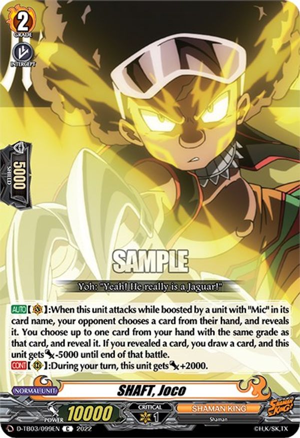 SHAFT, Joco DTB03 Shaman King Cardfight Vanguard