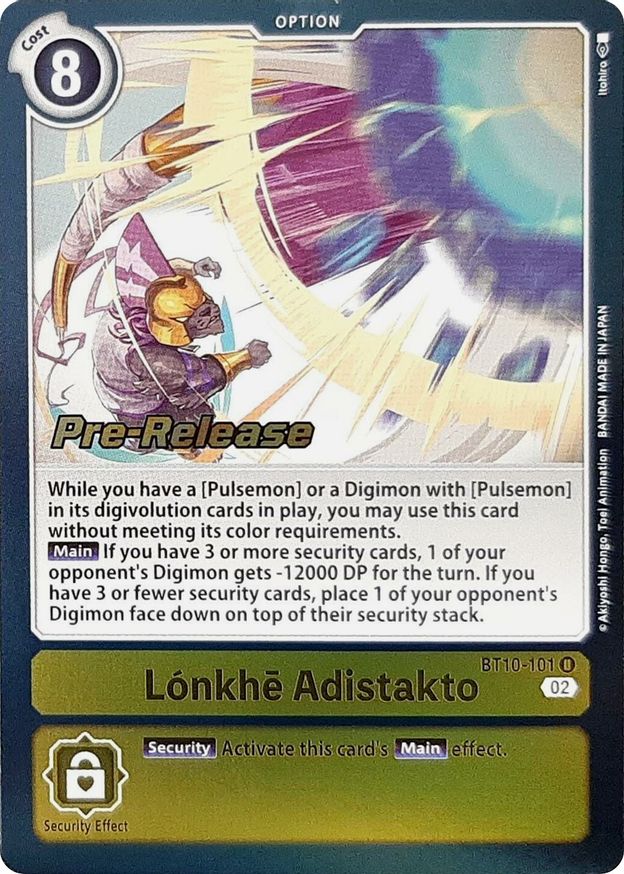 Lonkhe Adistakto Xros Encounter PreRelease Cards Digimon Card Game