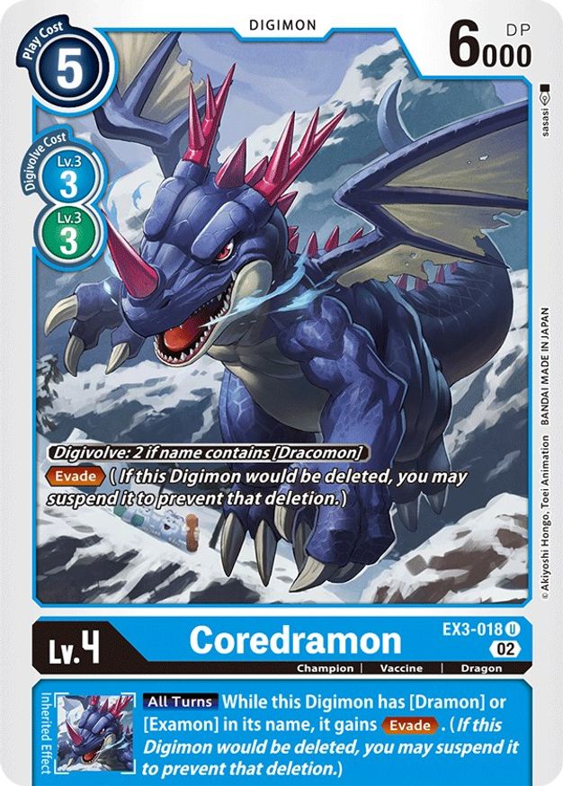 Coredramon Ex3 018 Draconic Roar Digimon Card Game