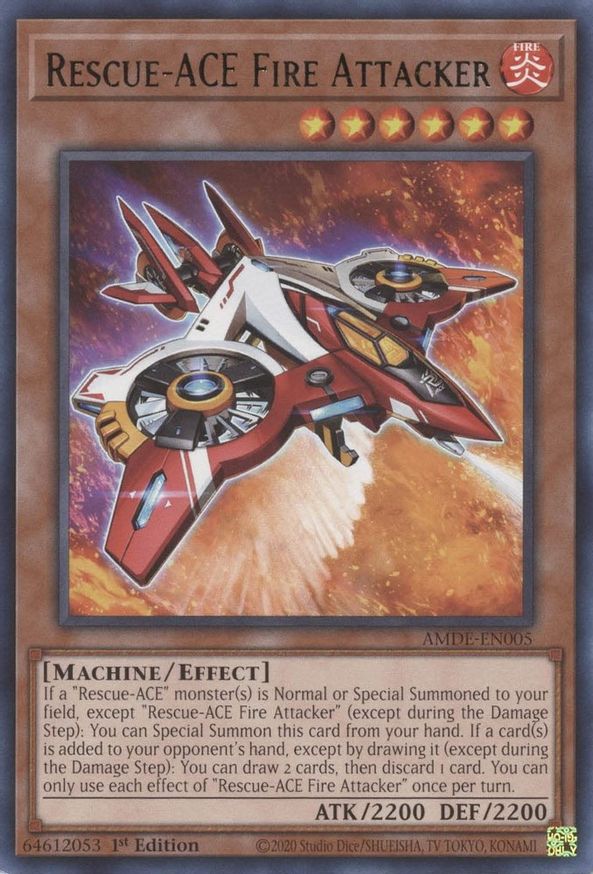 RescueACE Fire Attacker Amazing Defenders YuGiOh