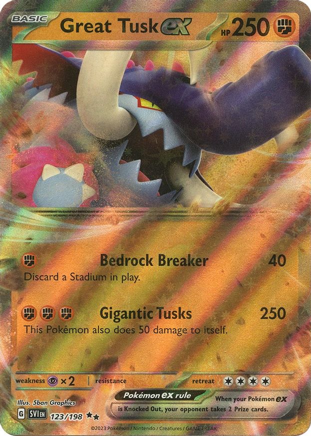 Great Tusk ex 123/198 SV01 Scarlet & Violet Base Set Pokemon