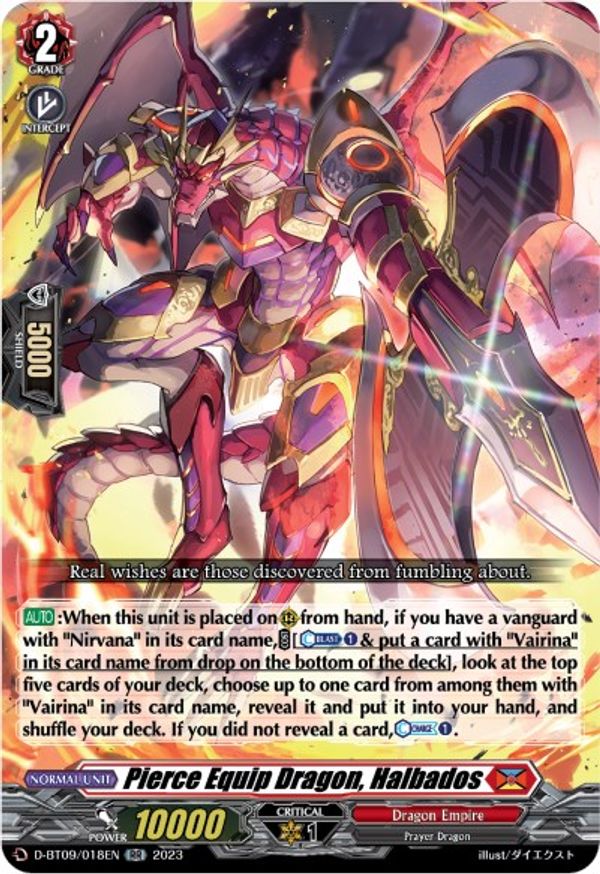 Pierce Equip Dragon, Halbados Dragontree Invasion Cardfight Vanguard