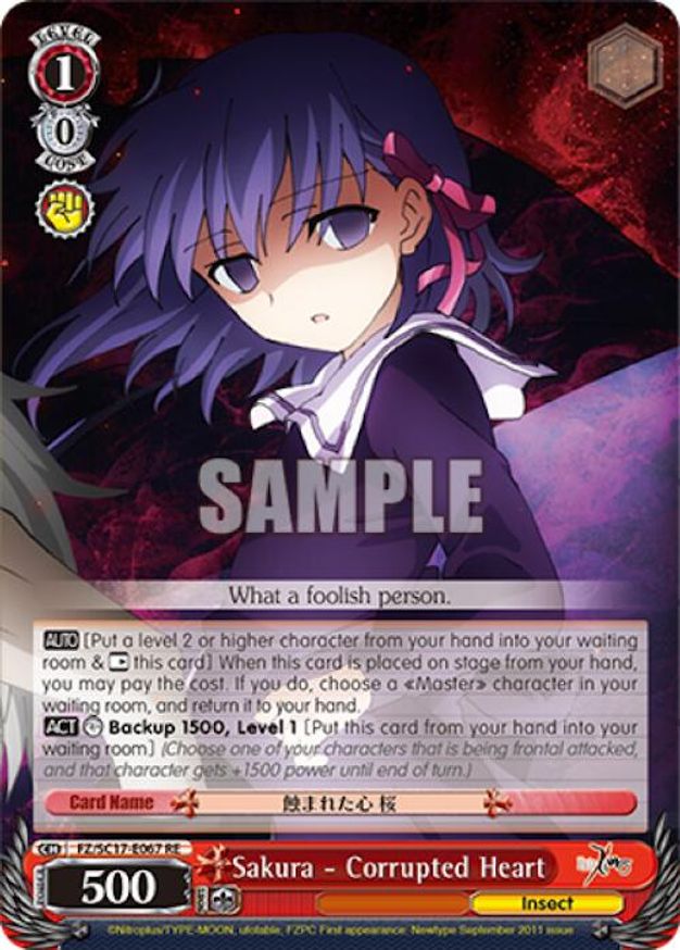 Sakura - Corrupted Heart - Fate/Zero Chronicle Set - Weiss Schwarz